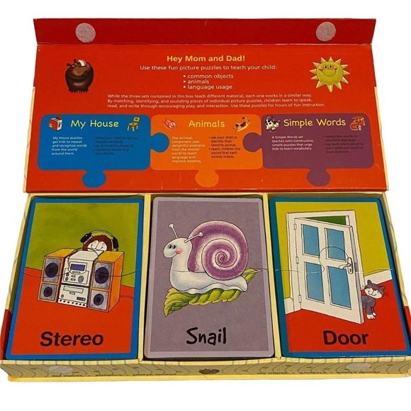 First Words Puzzle set Homeschooling Preschool Pre-K - 1st Grade Reading Skills - Picture 1 of 7
